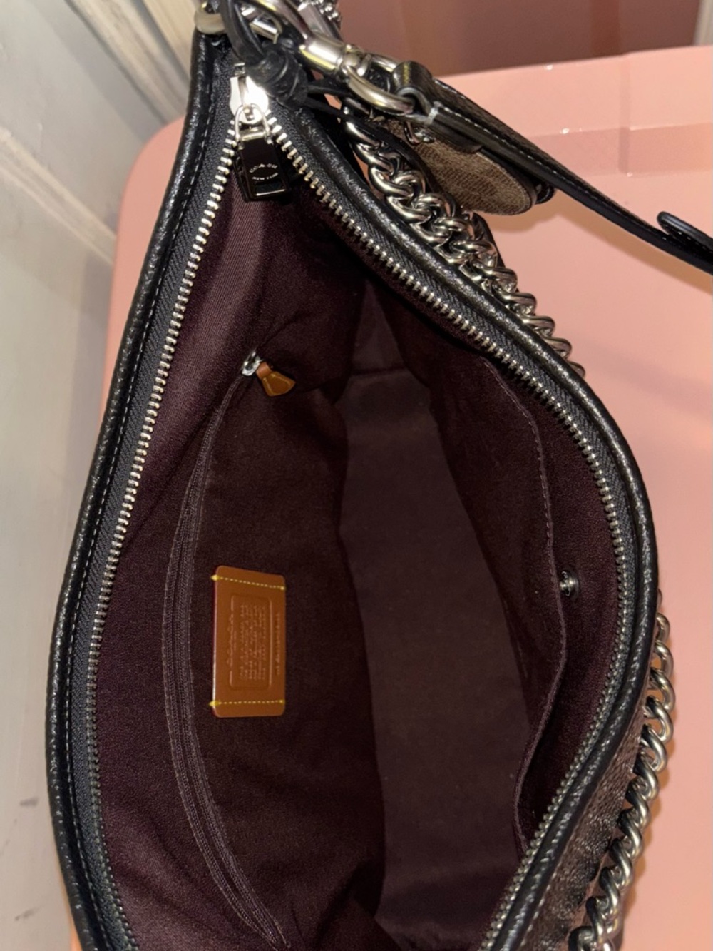 Coach Large Laurel Black shoulder bag with silver hardware - Picture 8 of 10